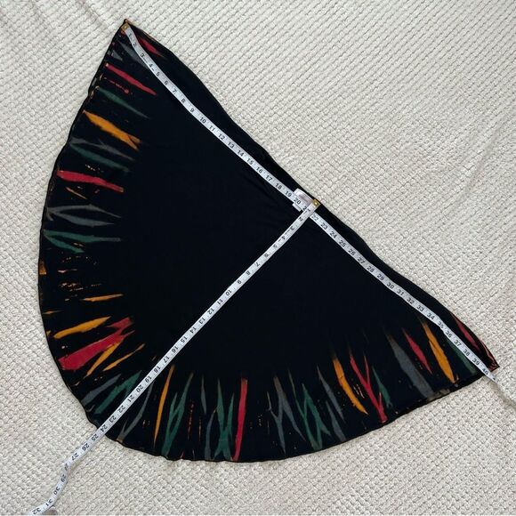 Kamana Art To Wear Abstract Black Multicolor Boho Unique Poncho Shawl Top  SZ OS - Picture 9 of 12